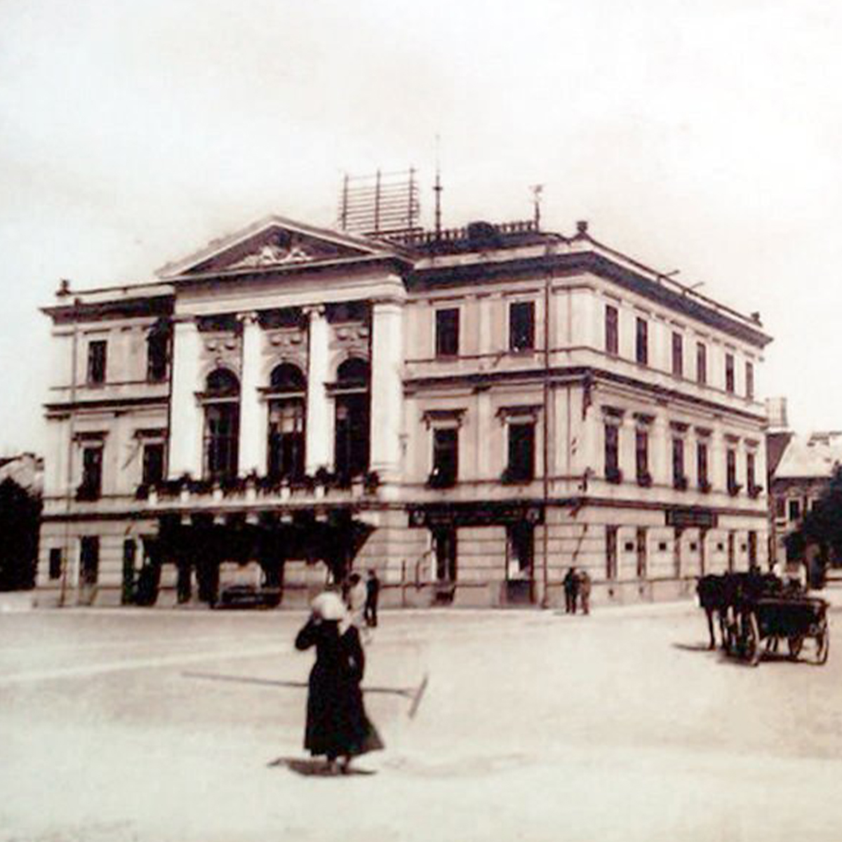 Historická fotografia radnice mesta Spišská Nová Ves